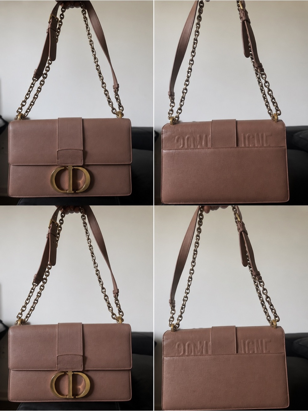 Dior 30 Montaigne rose color shoulder bag